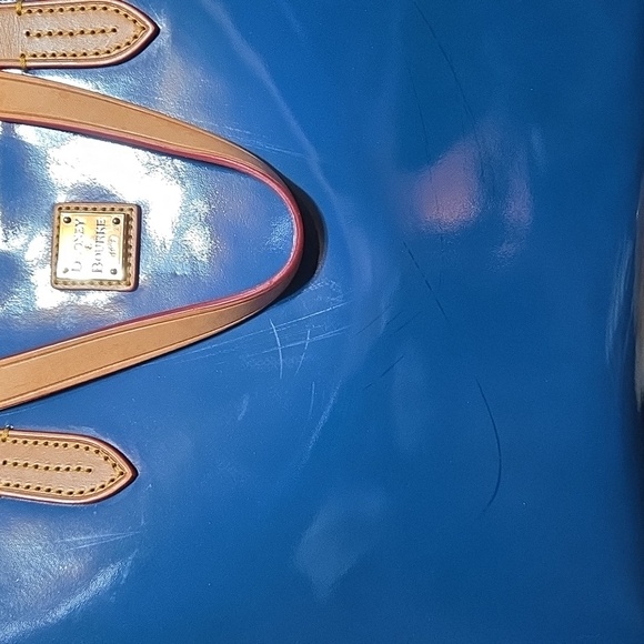 Dooney & Bourke Blue Patent Leather Tote Bag - Picture 6 of 10